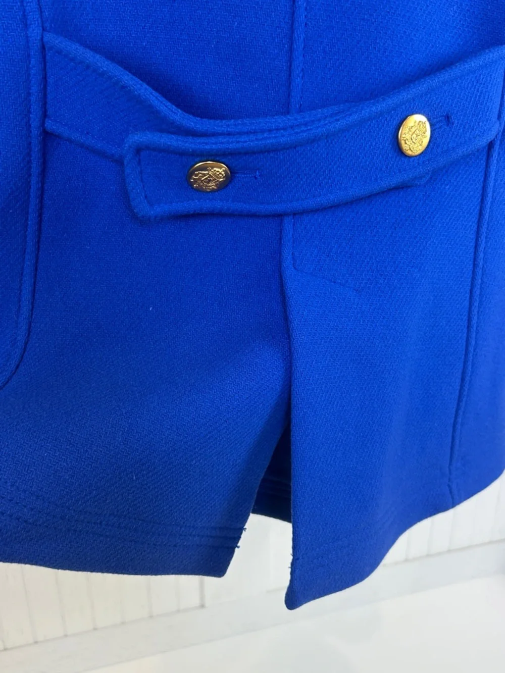 J.Crew Blue Wool Peacoat Gold Buttons Double Breasted Classic - Picture 8 of 13
